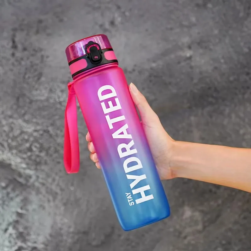 1L Wasserflasche, tragbare Sportwasserflasche, hübsche Trinkflasche, auslaufsichere Fitness-Wasserflasche für Outdoor-Reisen, Fitness, Radfahren