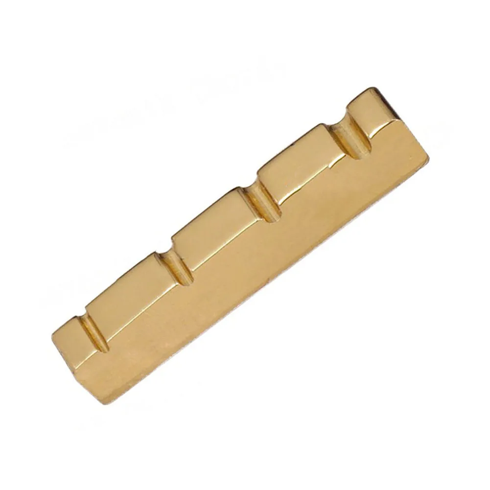 Clear Tone 4 String Brass Nut For Electric Bass Superior Brass Build Gold Plated for Premium Look Provides Comfortable Support