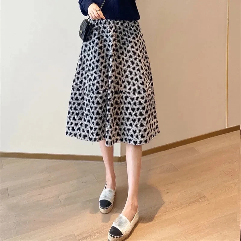 

Elegant Long Skirts for Women Embroidery A-line Jupe 2023 Spring Summer Fashion Faldas De Mujer High Waist Vintage Korean Skirt