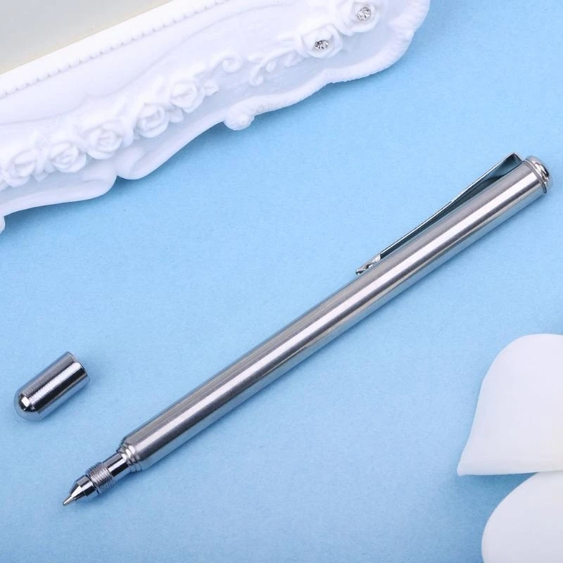 2 in 1 Pointer Telescopic Extendable Steel Ballpoint Pen Teaching Teach Pen