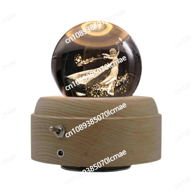 Ice and Snow Crystal Ball Music Box, Night Light, Birthday Gift for classmates and Girls