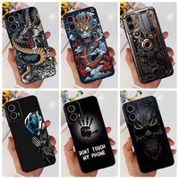 For Motorola Moto G24 XT2423-1 Fashion Dragon Metal Style Pattern Black Silicon Case For MotoG24 G 24 4G Soft TPU Phone Cases