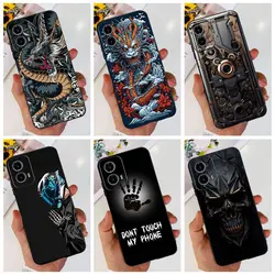 For Motorola Moto G34 XT2363-2 Fashion Dragon Metal Style Pattern Black Silicon Cases For MotoG34 G 34 5G Soft TPU Phone Cases