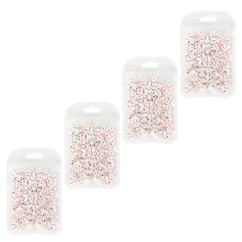 

Nail Art Accessories Polymer Clay Decors 4 Bags DIY Manicure Decorations Simulation Playing Card Fingernail Craft Supplies Long