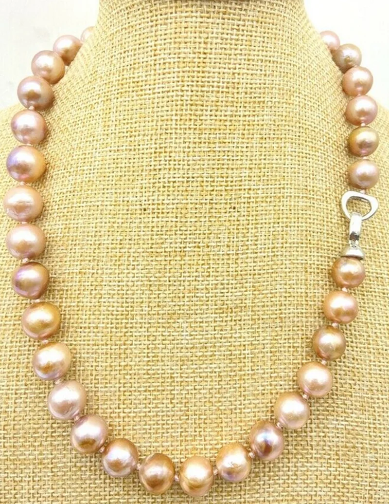 Natural 10-12mm multicolor round Kasumi Pearl Necklace 18 inches