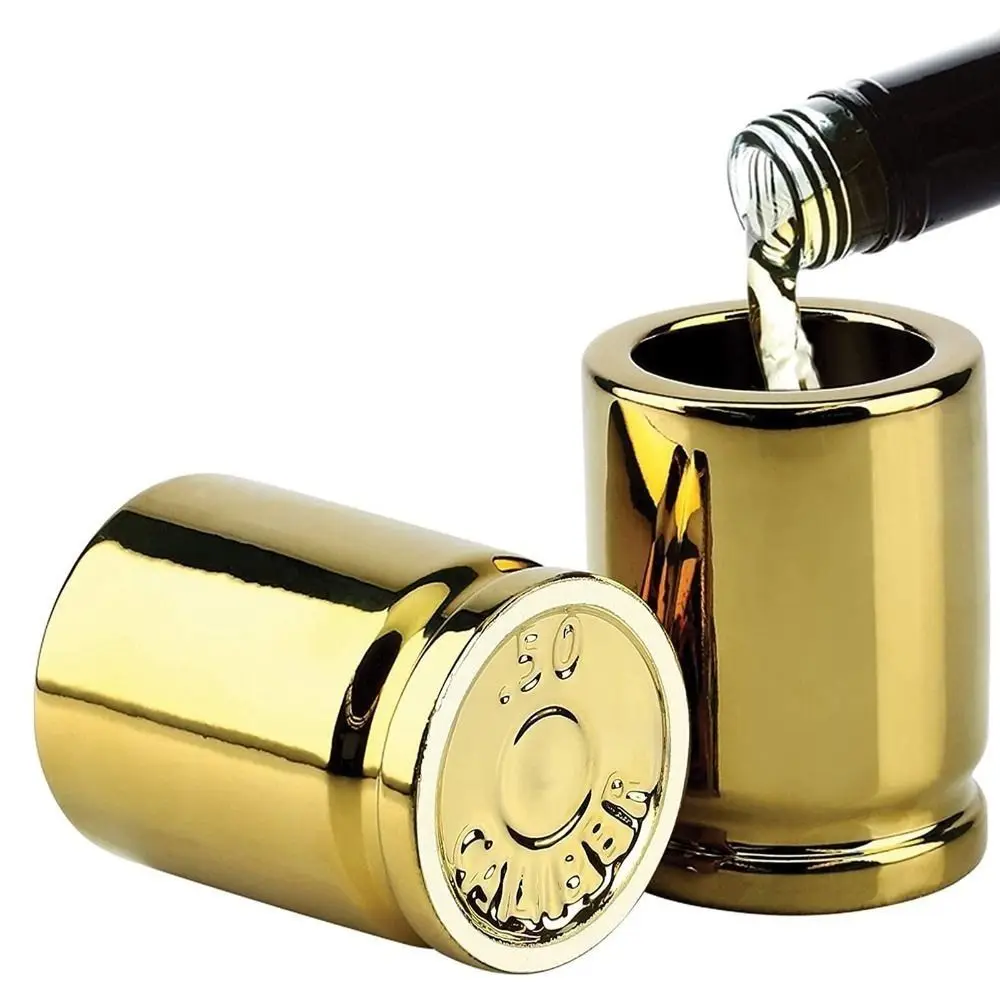 Vaso de chupito de calibre Gourmet 50, vaso de vino de whisky dorado para Bar, fiesta, taza de cerveza