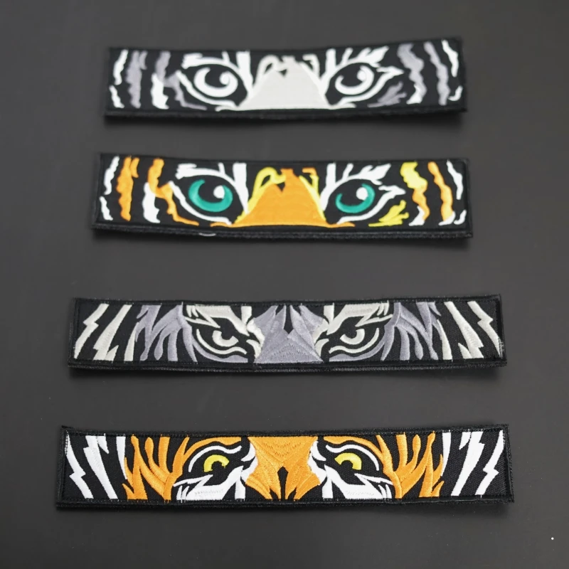 Tiger Hook and Loop Patches Domineering Embroidery Patch Cute Tiger Badge Paste Tactical Backpack Stickers DIY Decoration