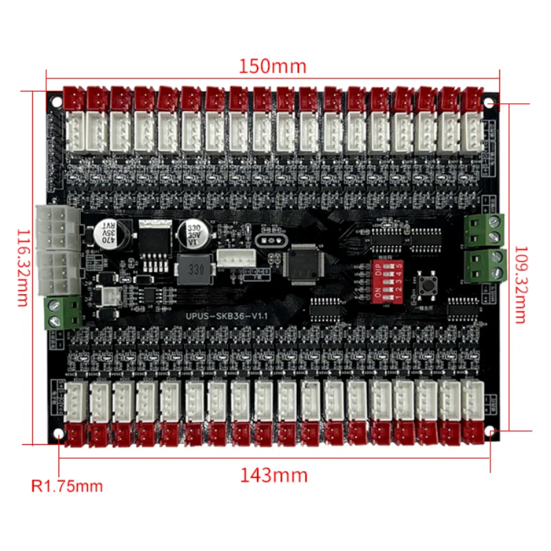 36-CH RS485 smart parcel locker system unlocking control board vending machine aisle motor drive board