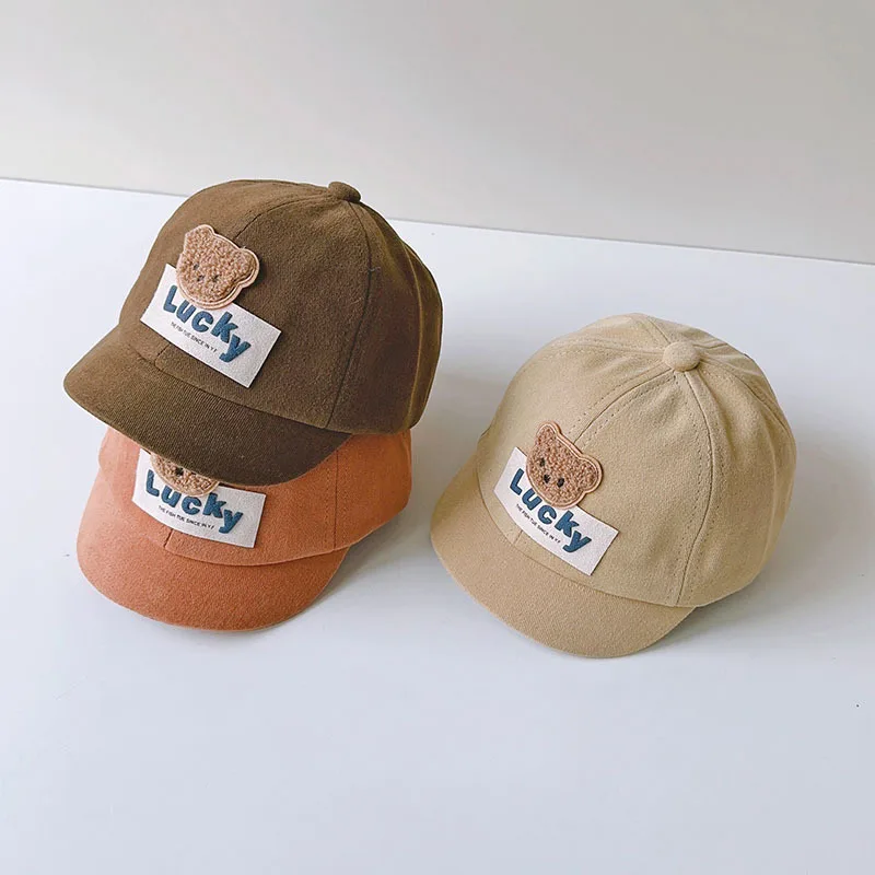 Korean Cartoon Bear Baby Baseball Cap Cute Baby Boy Girl Peaked Hat Spring Summer Soft Infant Toddler Sun Hats image 3