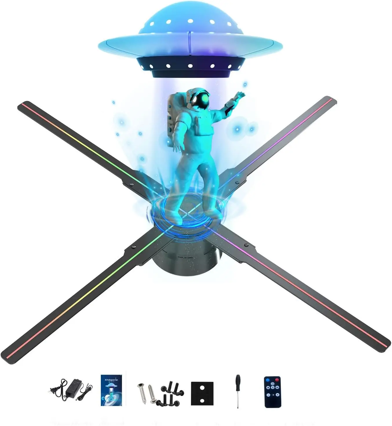 52cm 3D Holographic Fan Wifi Remote Custom ICONS DIY Video LOGO LED Neon Lights Rotating Display AD 3D Holographic Projector - Image 6