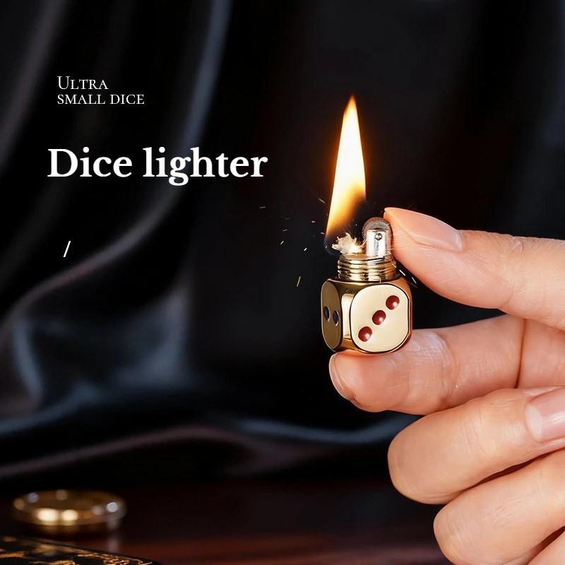 

Мини-портативная цепная зажигалка для кубиков, крутая изысканная компактная шлифовальная круга, модная креативная мужская подарочная зажигалка
