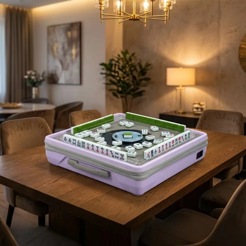 Portable Smart Electric ABS Plastic Mahjong Table Smart Sensing-Auto Shuffling One-Click Operation for Outdoor Use Parties Team