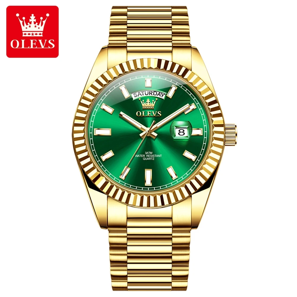OLEVS New Fashion Quartz Mens Watches Top Brand Luxury Wristwatch Day Date Watch Men Waterproof Steel Male Clock Reloj Hombre