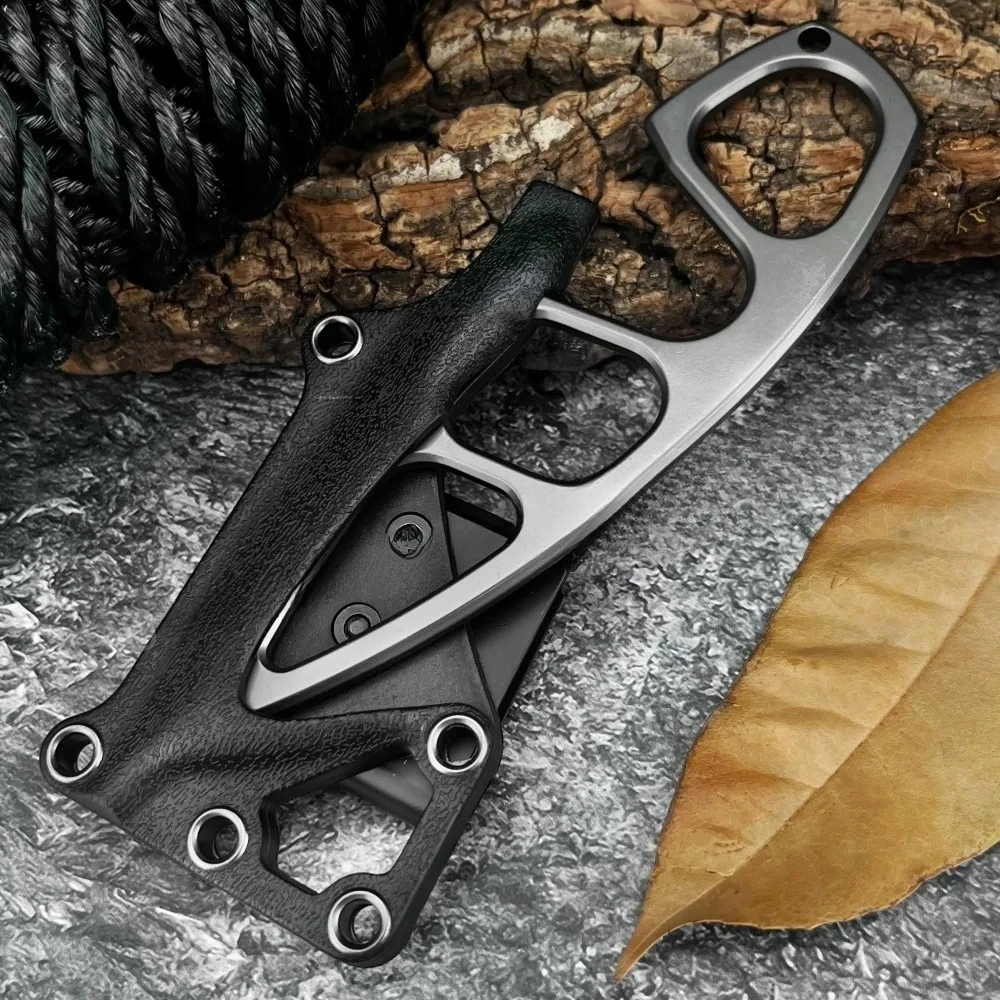 Multifunctional high-hardness mini stainless steel fixed knife 440C double-edge folding portable folding knife outdoor tool view 4