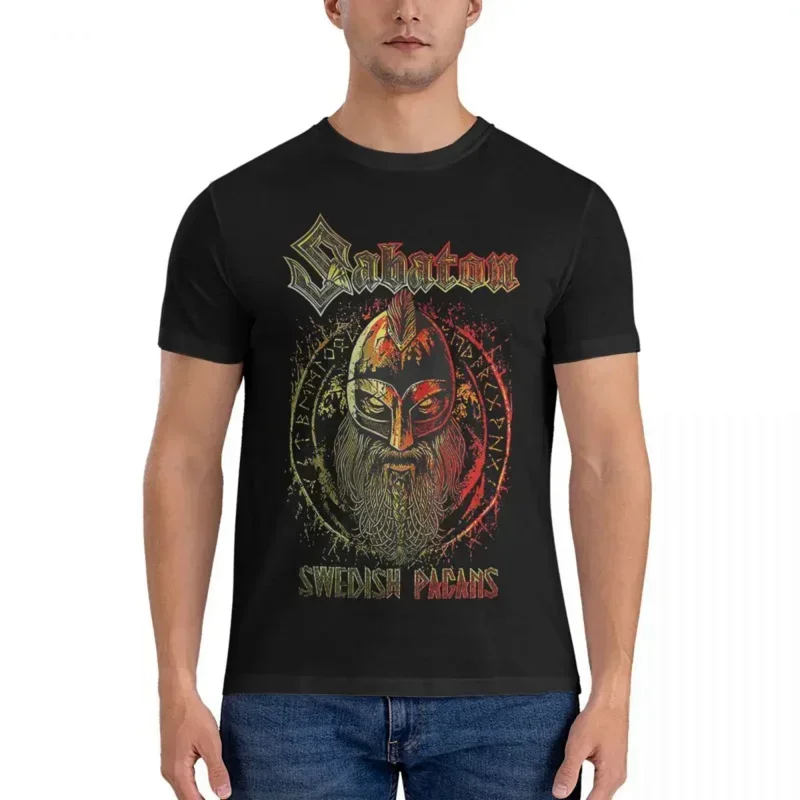 S-SABATONS Band Cotton Clothes Crazy Short Sleeve Crewneck Tee Shirt Unique funny Men's Swedish Pagan T Shirts oversized cotton