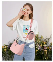 Chain Woman Female Fashion Causal Handbag Set Crossbody Bags Shoulder Handbags 2in1 Sling Bag Trend Hand Bag For Travel Shopping