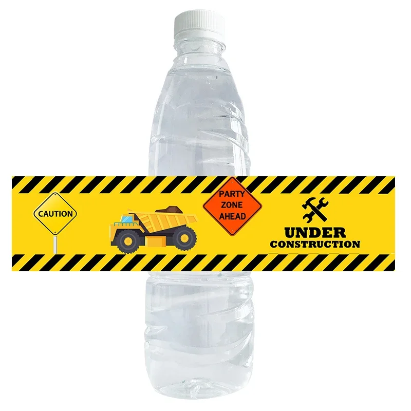 10pcs Construction Party Birthday Party Bottle Sticker Labels Loads of Fun Stickers Dump Truck Labels Construction Crew Stickers