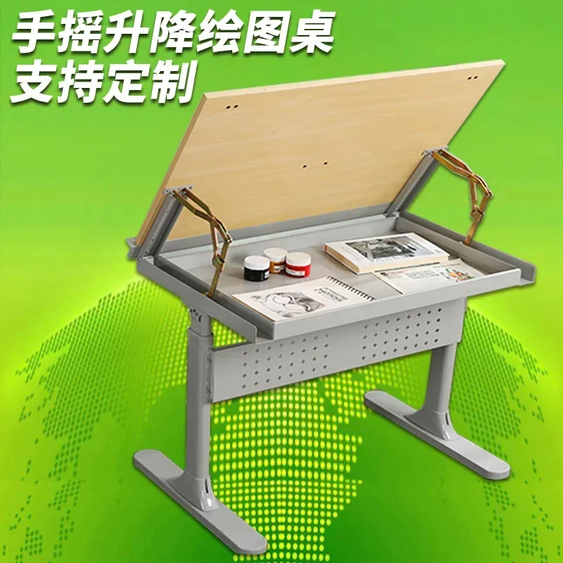 Art Drawing Table Hand Shake Lift Studio Designer Studio Lift Table Engineer Workbench Drawing Table