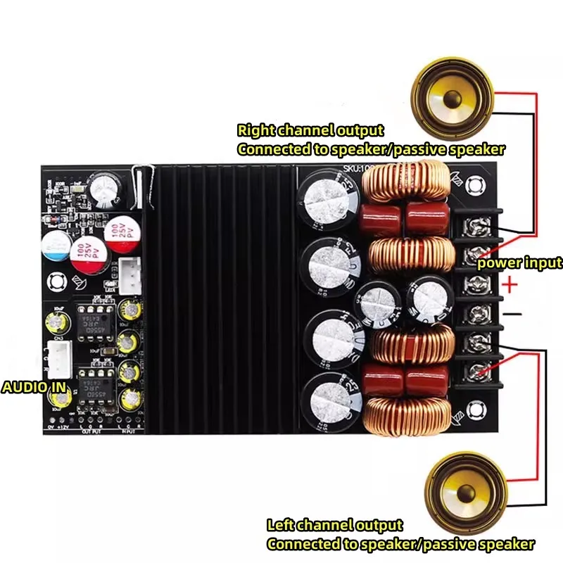 HIFI fever grade DIY speaker digital amplifier board 600W high-power 2.0 dual channel stereo audio module