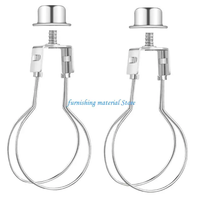 

Y5GD 2Pcs Lamp Shade Harp Holder Bulb Spring Clip Keep Lamp Shade Horizontal Hardware