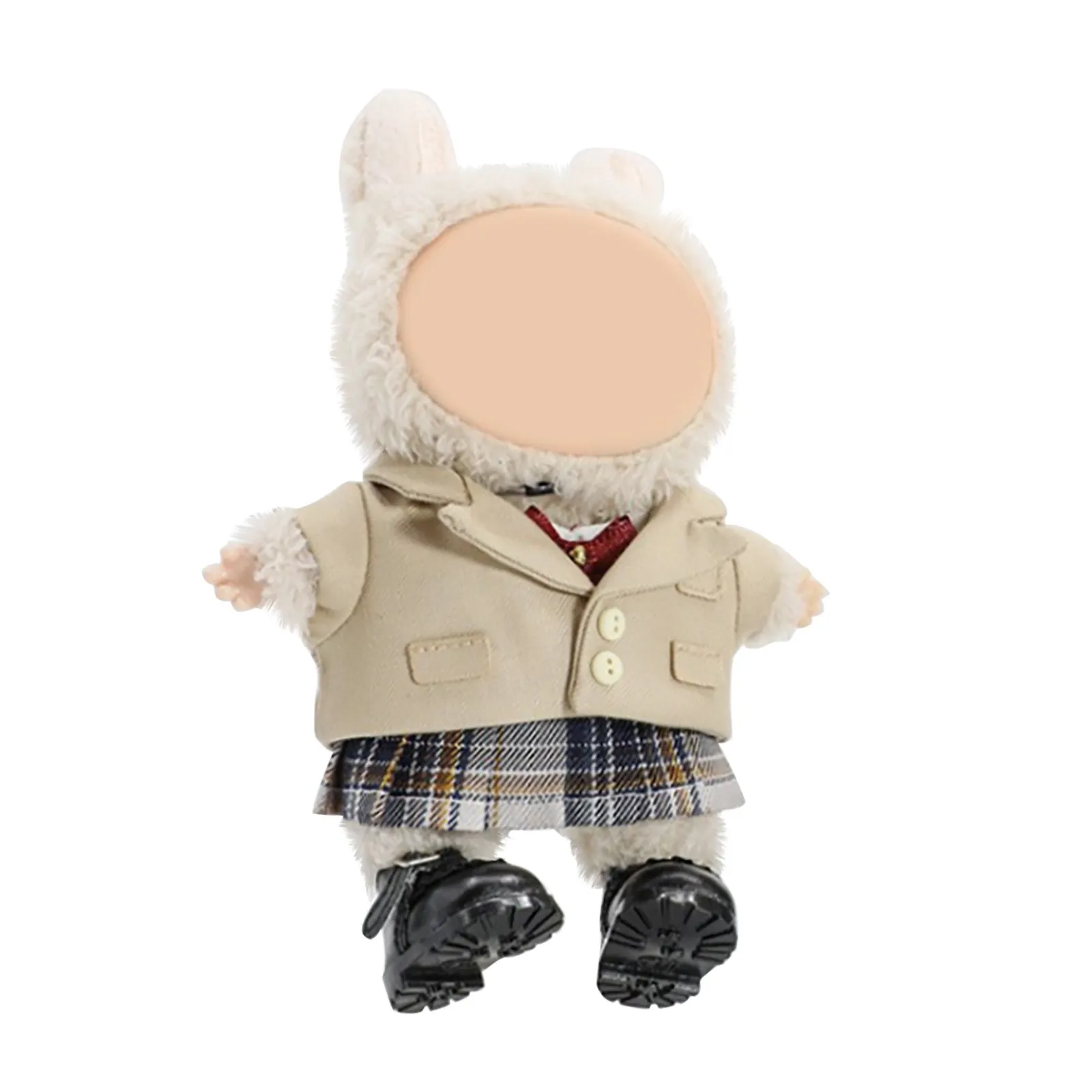 

College Style Skirt Set Labubu V1 V2 Dolls Clothing School Uniform Accessories Doll Clothes Set 17cm Plush Doll Universal