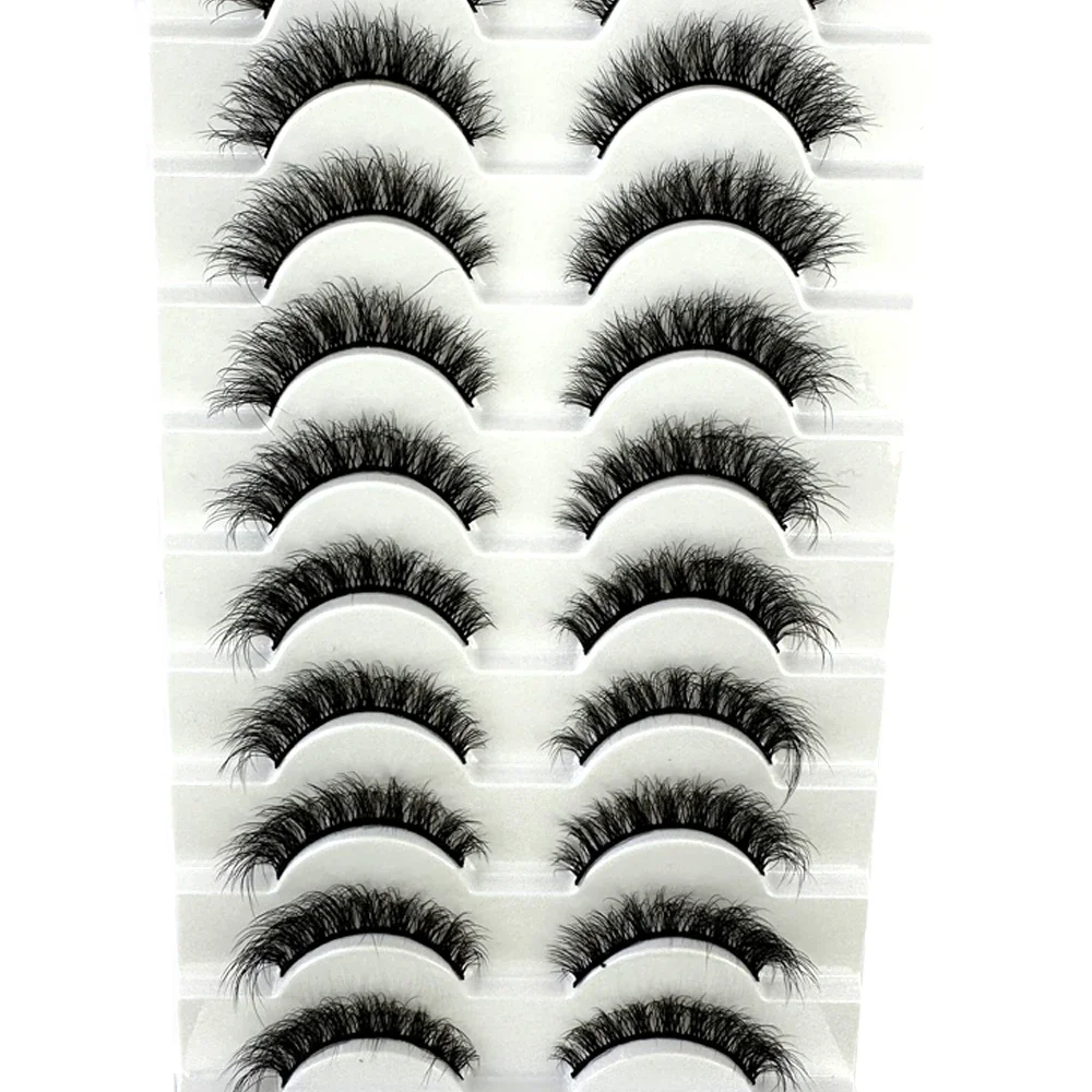 10pairs 3d mink lashes lashmakeup eyelashes soft fluffy lashes false eyelashes dramatic  extension make up 3d cilios faux cils