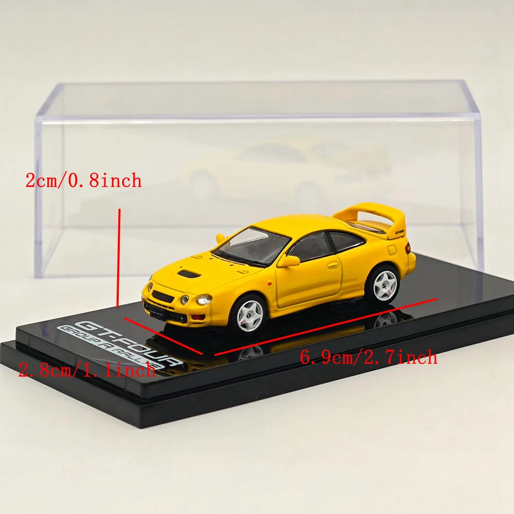 Hobby Japan 1/64 For CELICA GT-FOUR ST205 JDM STYLE Yellow HJ642064AY Diecast Models Car Collection Auto Toys Gift