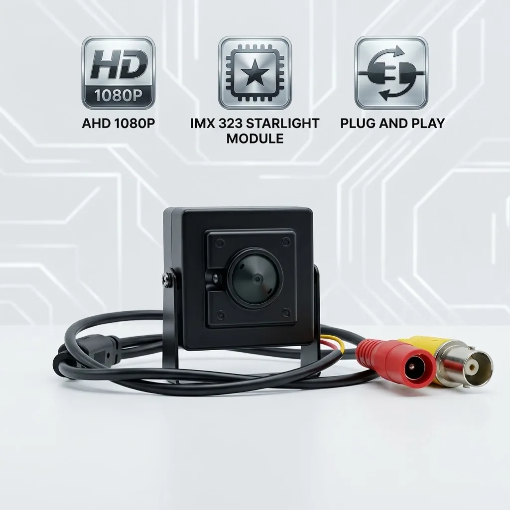 Mini Metal AHD 2MP 1080P Camera 3.7mm Wide Angle Lens IMX323 Startlight Module Indoor Metal Security Camera CCTV Cam