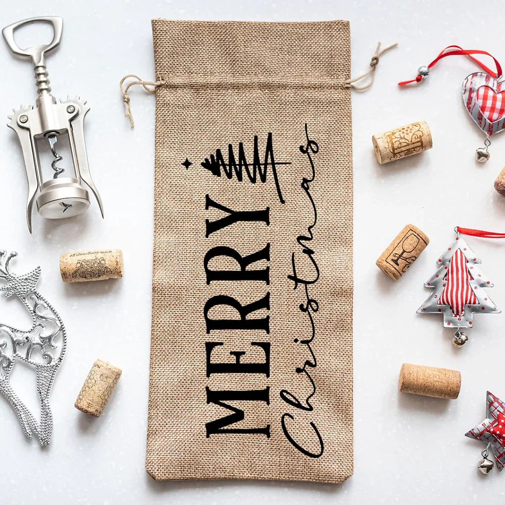 3 قطعة هدية النبيذ عيد الميلاد حقيبة زجاجة النبيذ الرباط أكياس عيد الميلاد عطلة السنة الجديدة حفلة لصالح تخزين حشو الجدول الديكور