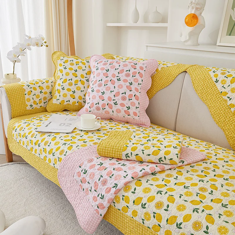 Jacquard Sofa Cushion Winter Thicken Soft Sofa Cover Towel Korean Style Floral Couch Cover Cat Cushion Plush Sofa Blanket