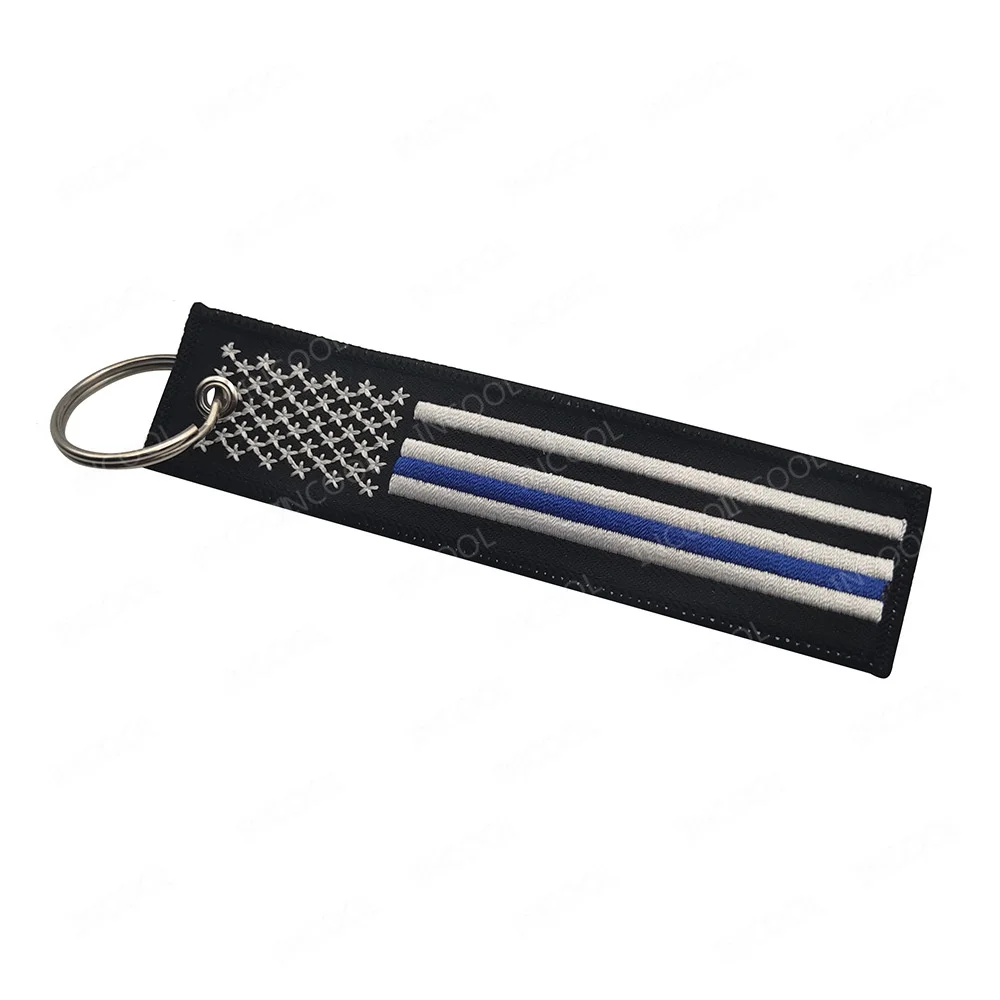 American US Flag Service Dog Thin Blue Line Tactical Combat Military Patches Appliqued Keychain Chevron Embroidered Badge