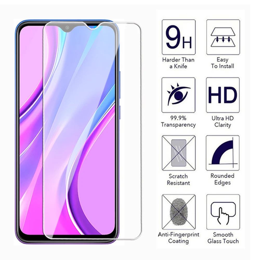 100D Glass For Xiaomi Redmi Note 8 9 Pro Max 9S 8T 9T Screen Protector For Redmi 8A 9A 9T 9C NFC A1 A2 Plus Tempered GlassFilm