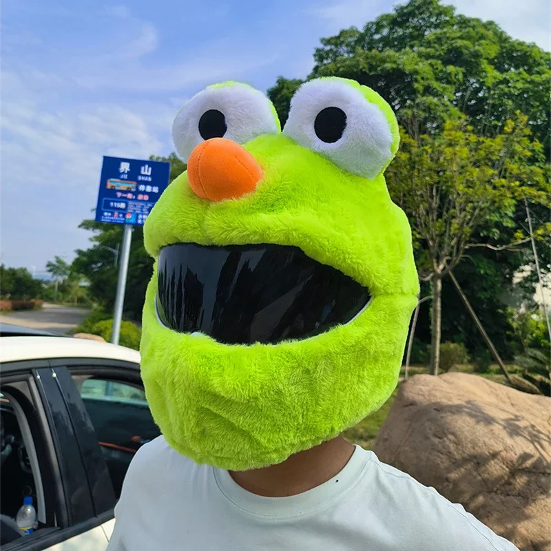 أغطية خوذة الدراجة النارية خوذة قطيفة كرتونية غطاء حماية خوذة أغطية كاملة الوجه لخوذات ركوب شخصية مضحكة