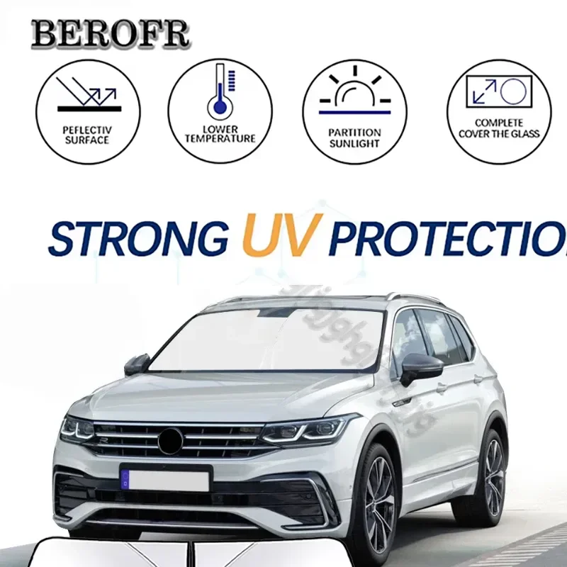 Car Windshield Sun Shade Cover Sunshade Visor For VW Volkswagen Tiguan 2018 2019 2020 2021 2022 2023 Accessories