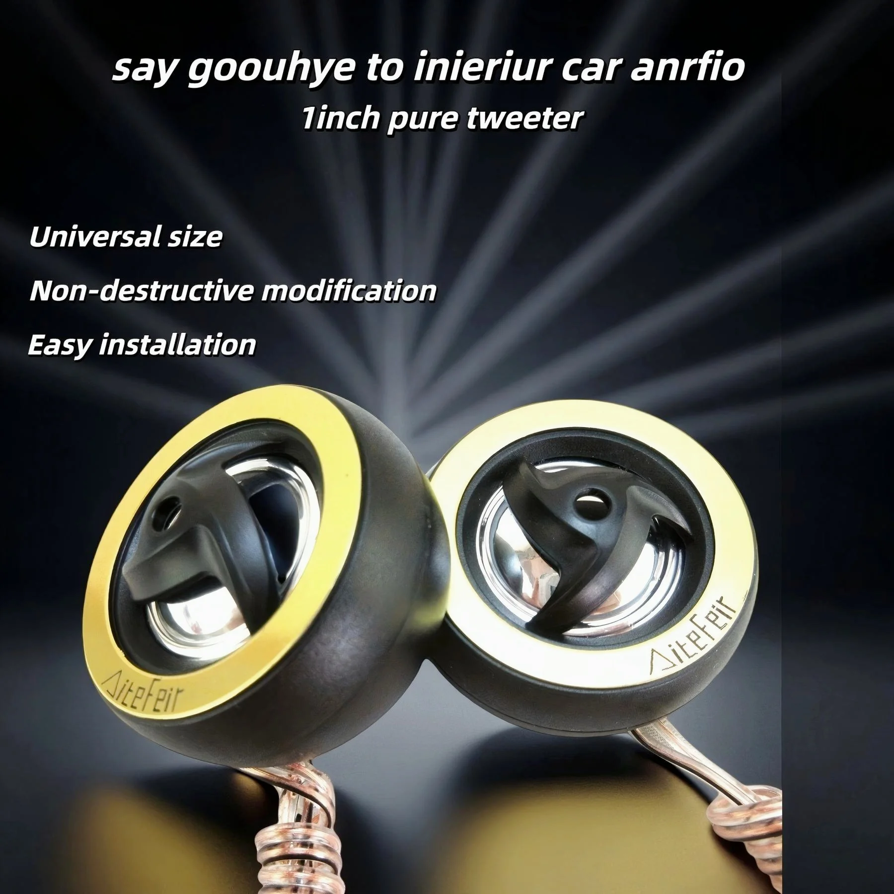 1 Inch Car Tweeters 900W High Power Silk Diaphragm High-End Audio Horn Speakers Universal Fit for Auto Sound System Upgrade