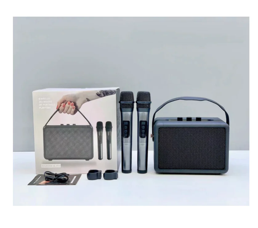 

Portable PA System Dual Wireless Outdoor Loudspeaker Home Karaoke Parties Church Services Bluooth Speaker with Microphone