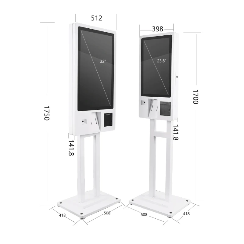 School cafeteria fast food touch booth POS custom logo self-service payment machine