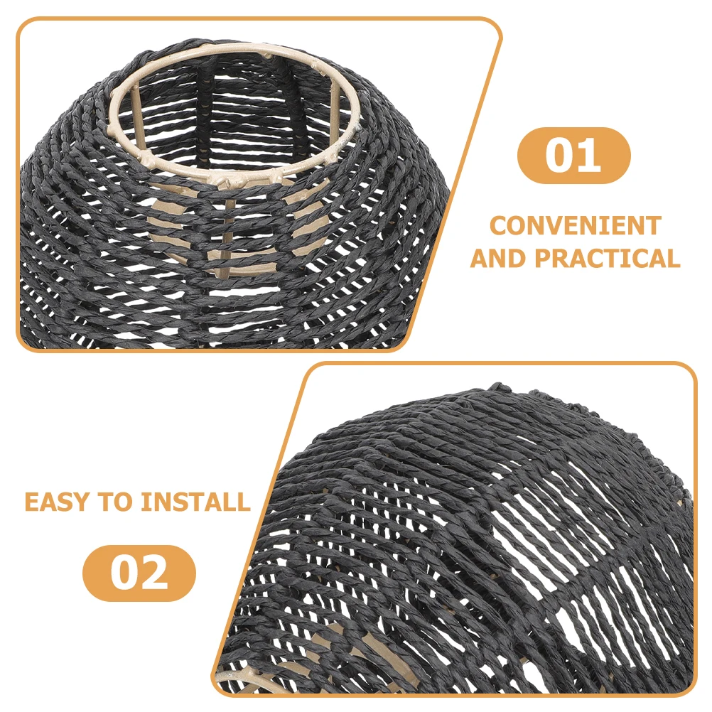 

2pcs Suspending Nordic Lampshade Paper Rope Iron Material Simple Durable Light Cover For Home Hotel Farmhouse Ceiling Wall Lamps