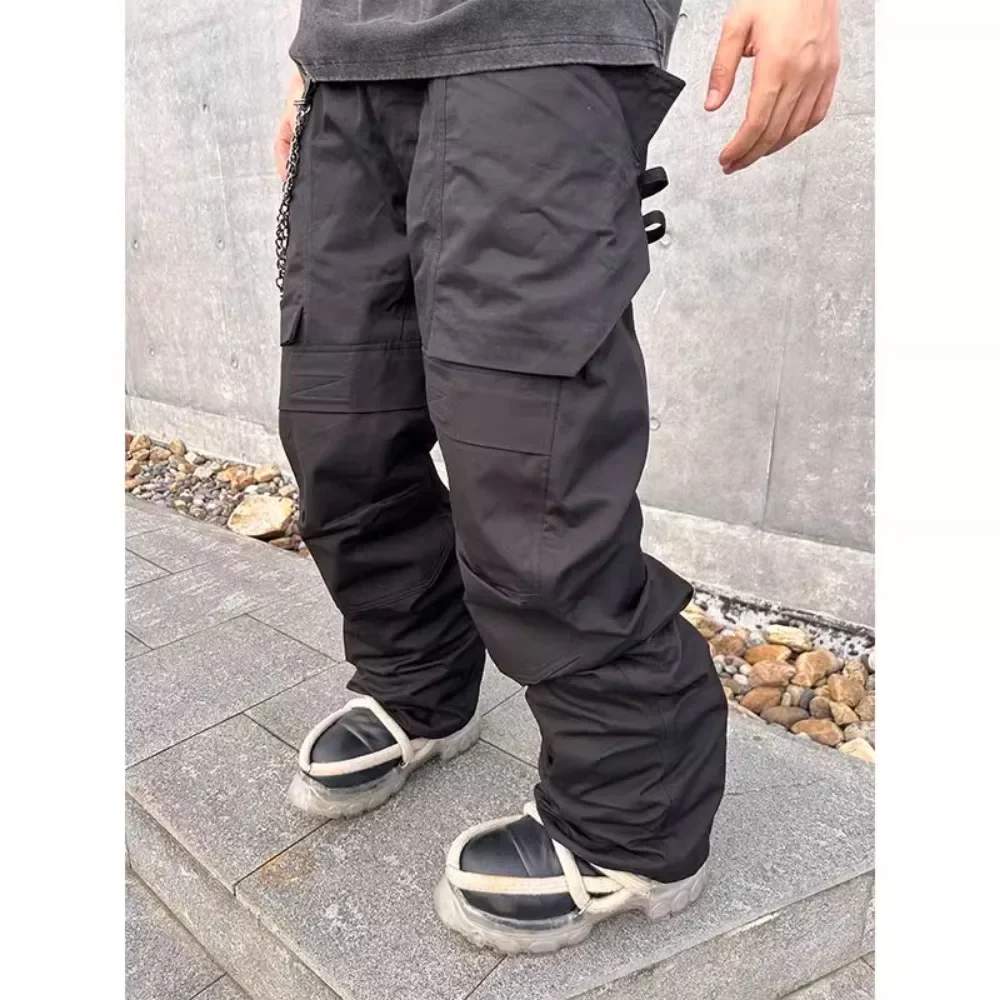 NIGO Retro Workwear Loose Casual Pants Trend Multi-pocket Black Straight Pants Men's Clothes FHDX #NGTOP11237