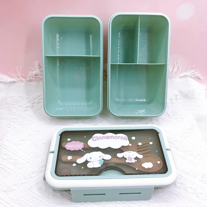 Sanrio Hello Kitty Lunch Box Kawaii Cinnamoroll Kuromi Girl Cartoon Outdoor Portable 1000ML Portable Fresh Commuting Lunch Boxs