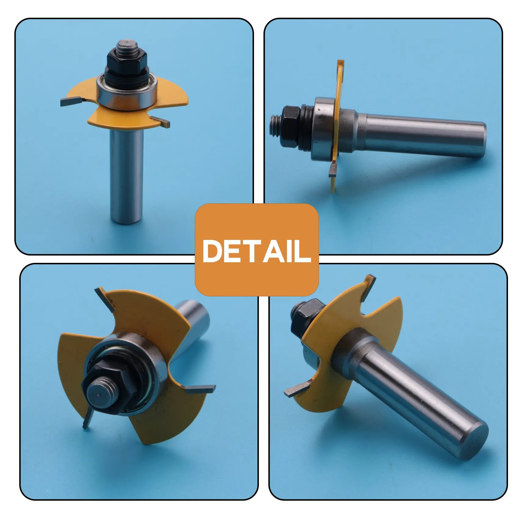 

AB47-2Pcs Slot Cutter 3 Wing Router Bit 1/2 &1/4 Inch Shank Adjustable Woodworking Tool