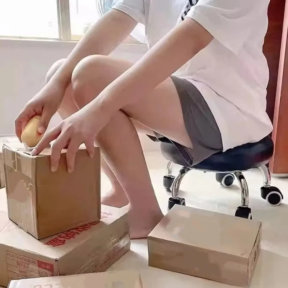 PU Leather Rotating Rolling Stool 360 Degree Rotating Universal Wheel Rolling Pulley Chair Height Weight Capacity