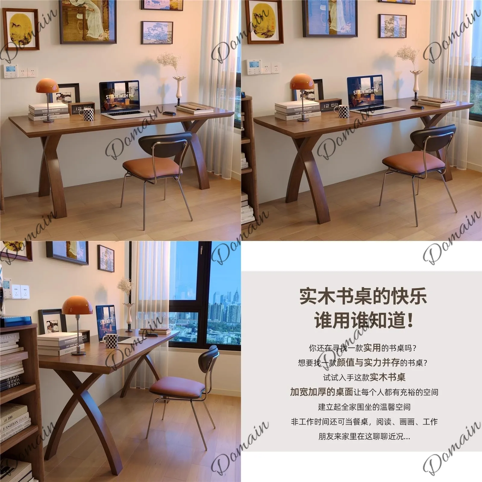Wall-mounted Solid Wood Desk Study Table Writing Desk Home Office Worktable