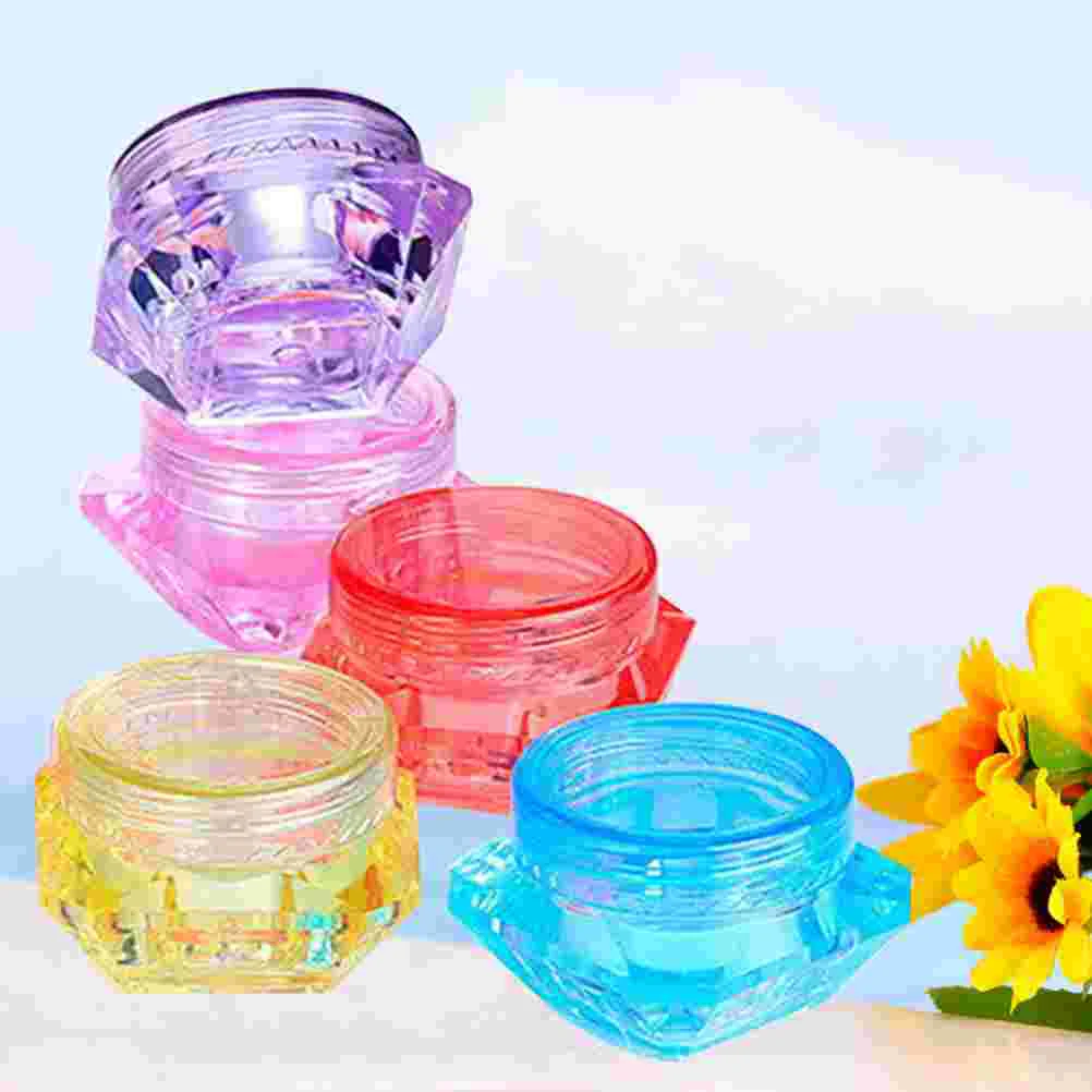 Petites bouteilles de voyage pour shampoing, crème pour le visage, bijoux, pot en forme de diamant, ensemble de conteneurs de toilette vides portables, 5 pièces