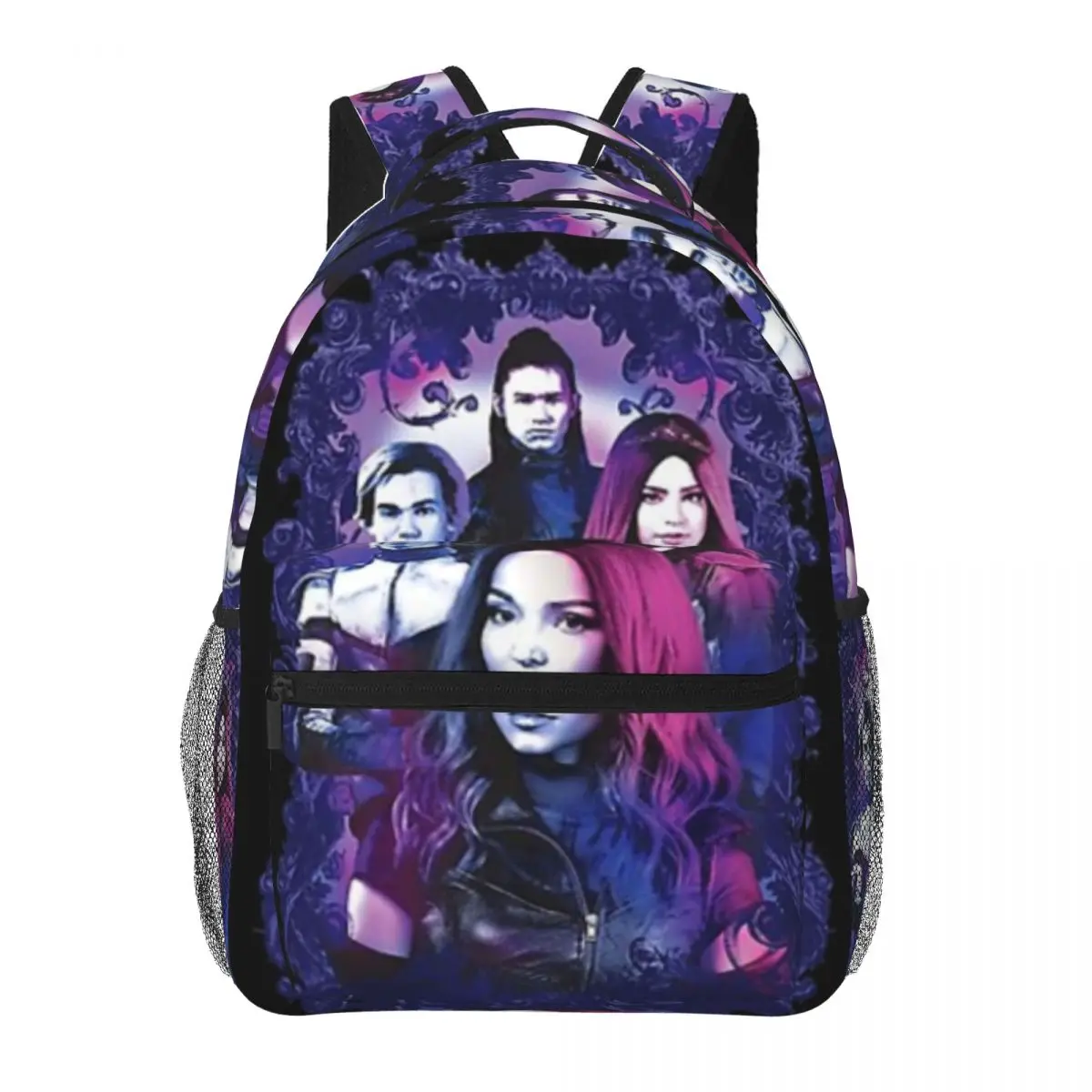 Descendants 3 Carlos, Jay, Mal, And Evie For Girls Boys Large Capacity Student Backpack Lightweight waterproof Backpack 16in