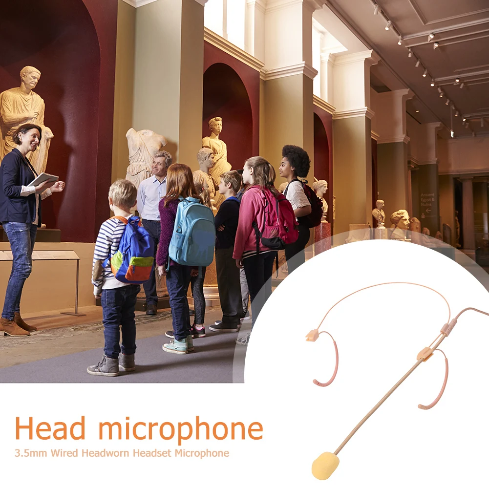 3.5 Mm Plug Wired Head Worn Microphone for Wireless Bodypack Transmitter Condenser Microphone for Teaching Meeting Speech Studio