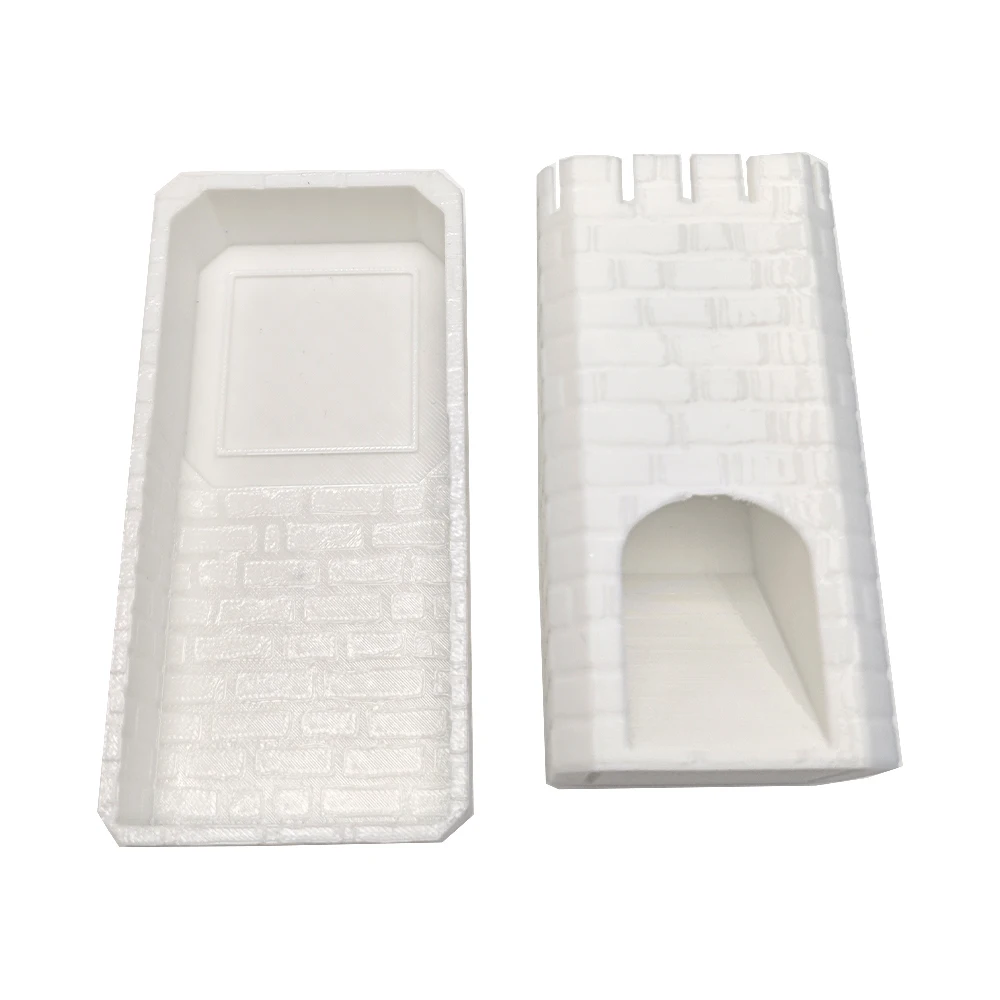 DND Square Medieval Dice Tower Twister Accessory for Role Playing Board Games Tabletop Rolling Castle Tray Portable Travel with