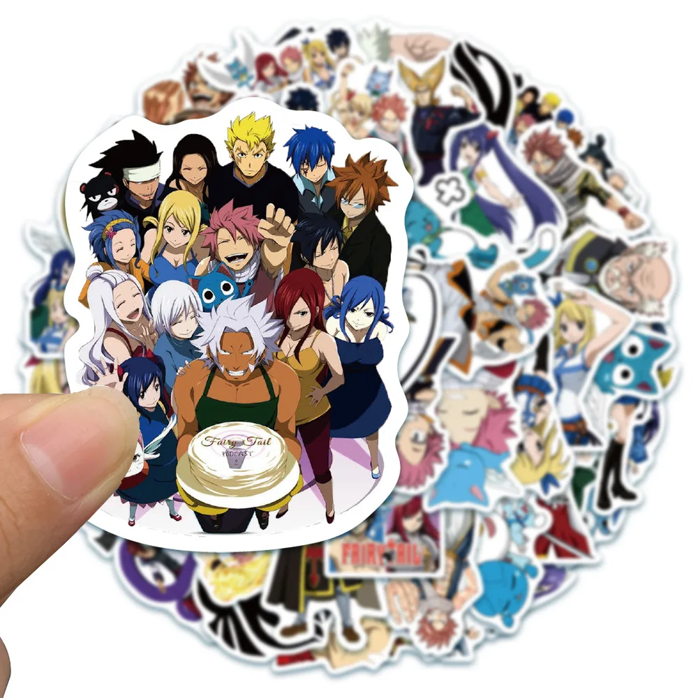 50Pcs Anime FAIRY TAIL Stickers DIY Graffiti Waterproof Cartoon Decals Skateboard Laptop Phone Travel Kid Toys Sticker