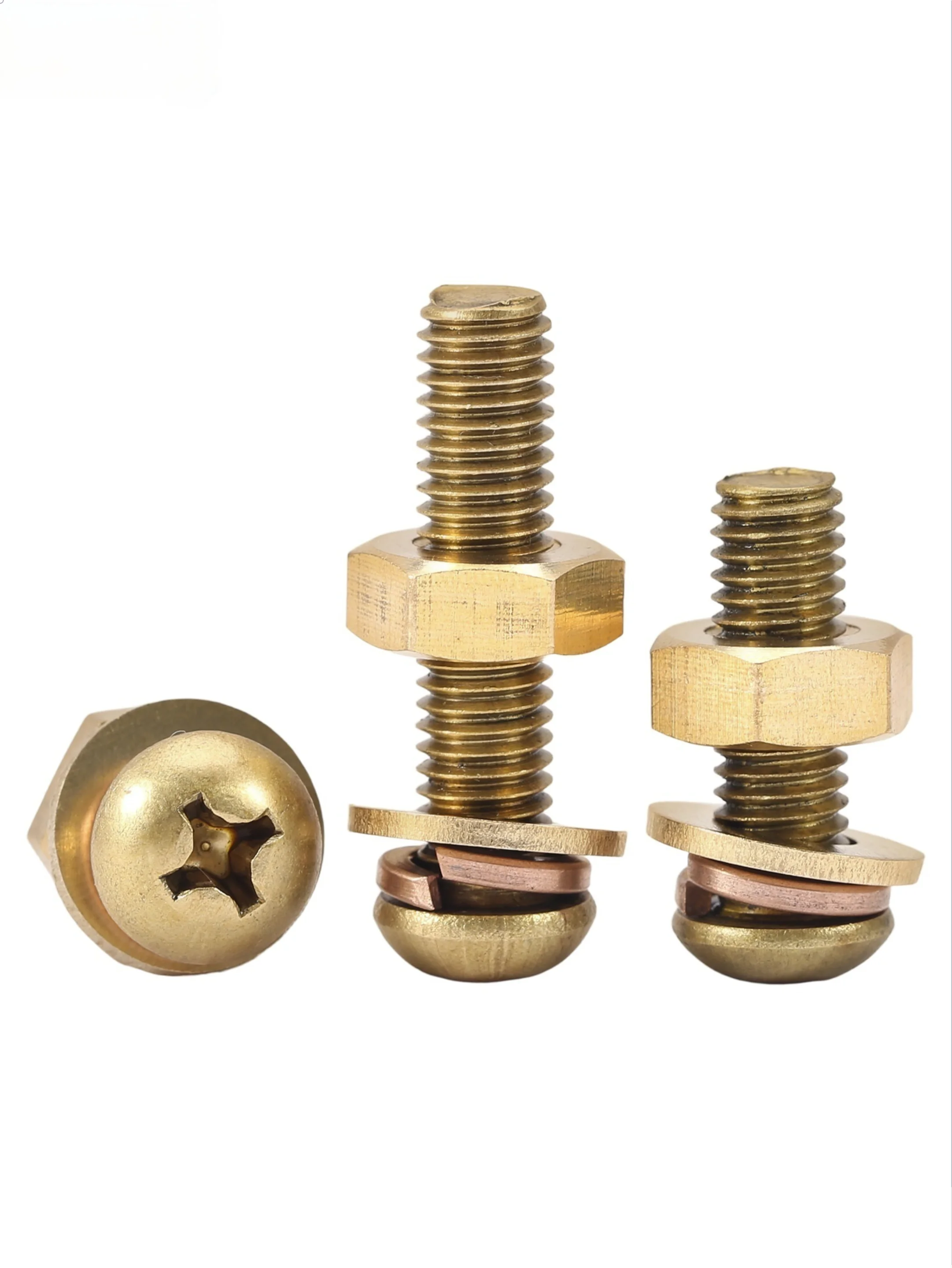 All-copper cross recessed round head machine screw set, complete combination of screws M3 M4 M5 M6 M8 M10 M12