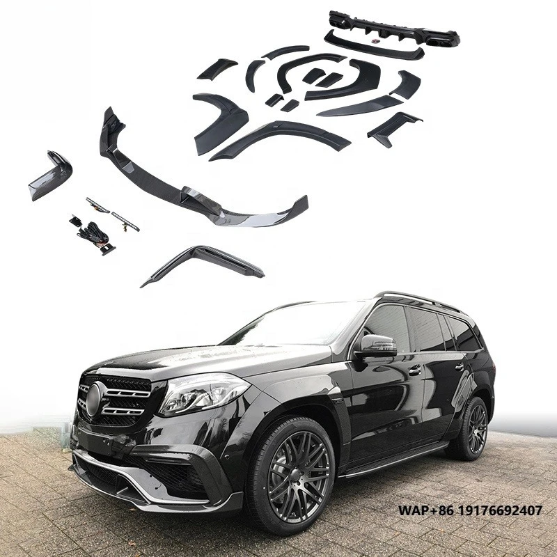 Bra-B Style Dry Carbon Fiber Body Kit for Mercedes Benz GLS X166 Rear Diffuser Trunk Wing Front Bumper Lip Wheel Eyebrow Bodykit